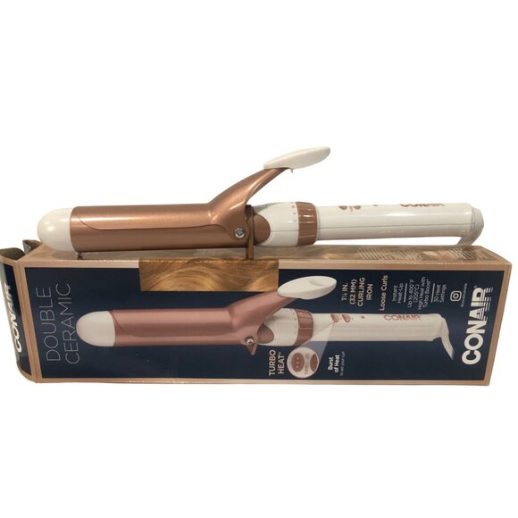 Conair Double Ceramic Curling Iron 1 1/4" Loose Curls w/Turbo Heat - Picture 1 of 2